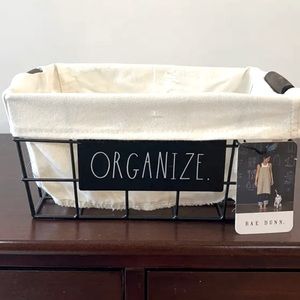 RAE DUNN organize metal wire basket black